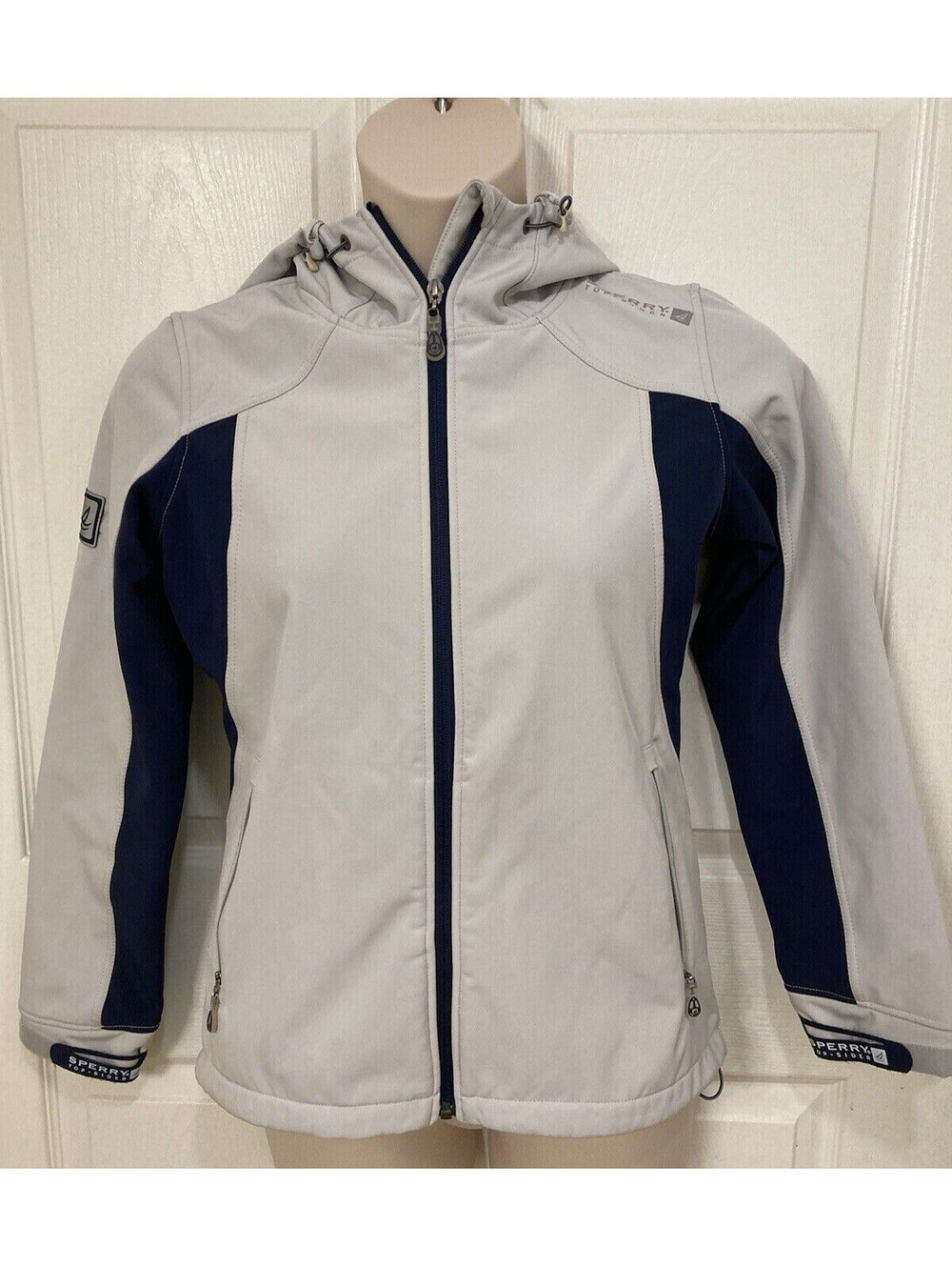 Sperry Top Sider STS 35 Jacket All Weather Women’s Small Gray Blue Waterproof